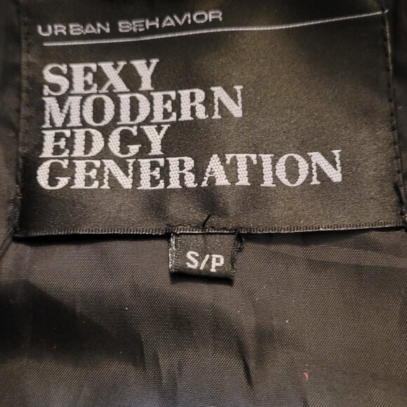 URBAN BEHAVIOR  Black Leather Moto Jacket- New Condition! - Picture 7 of 9